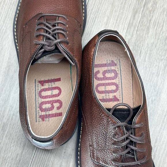 1901 Dress Shoes Mens Size 8.5M Lace Up Oxford Pebbled Leather Brown main image 11